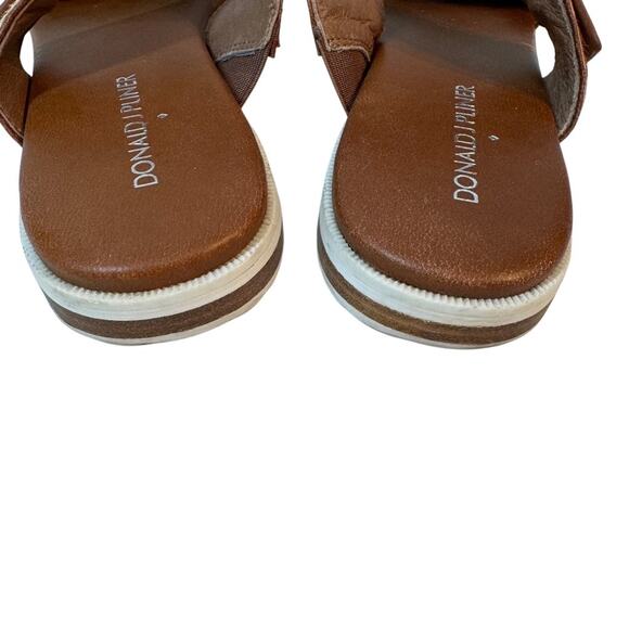 Donald J Pliner Libra Cow Hide Sandals Wide Strap Leather Flats Brown 8 - Picture 7 of 9